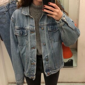 Oversized Light Wash Denim Jacket